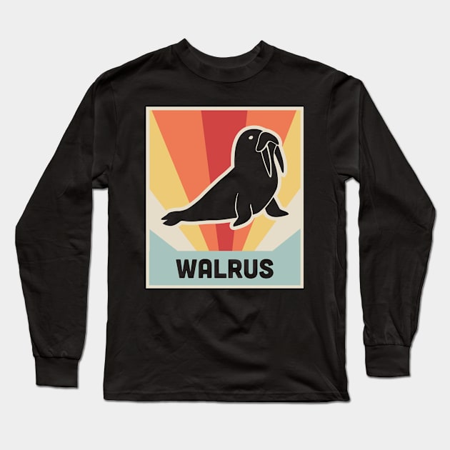 WALRUS - Vintage 70s Style Poster Long Sleeve T-Shirt by MeatMan